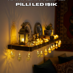 Pilli Altın Fenerli Ramazan Işıkları Dekoratif LED Zincir - Vipsepet