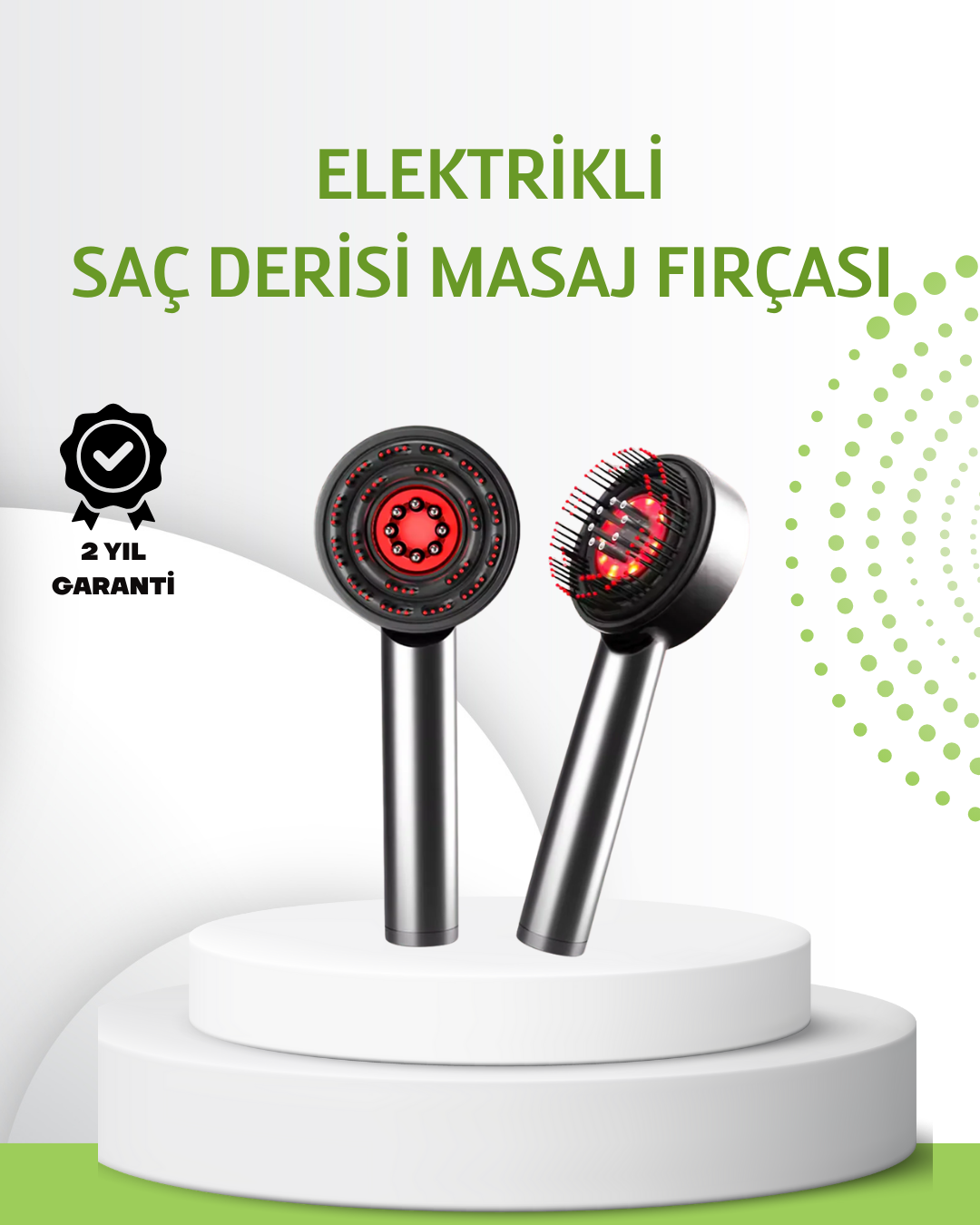 5-92 Şarjlı Saç Derisi Masaj Cihazı Kırmızı Işık ve 3D Tarak Dişli - Vipsepet - Görsel 1