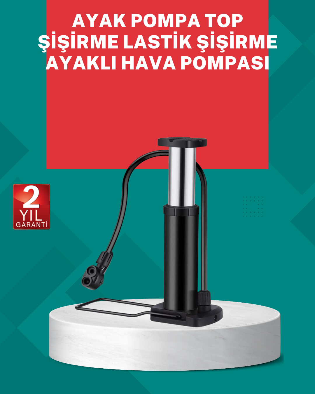 5-97 Manuel Ayak Pompası Extra Güçlü Lastik Şişirme Pompası - Vipsepet - Görsel 1