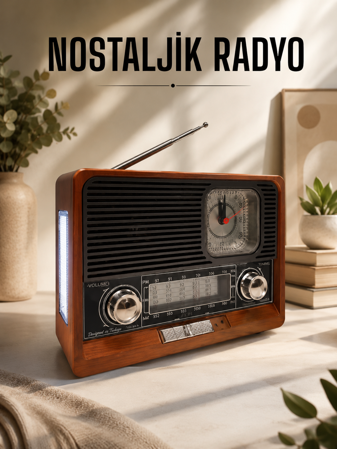 52f68081-001a-408f-8bc4-405585339b08 Nostaljik Radyo USB,AUX Ve SD Kart Girişli Bluetooth Bağlantılı - Vipsepet - Görsel 1