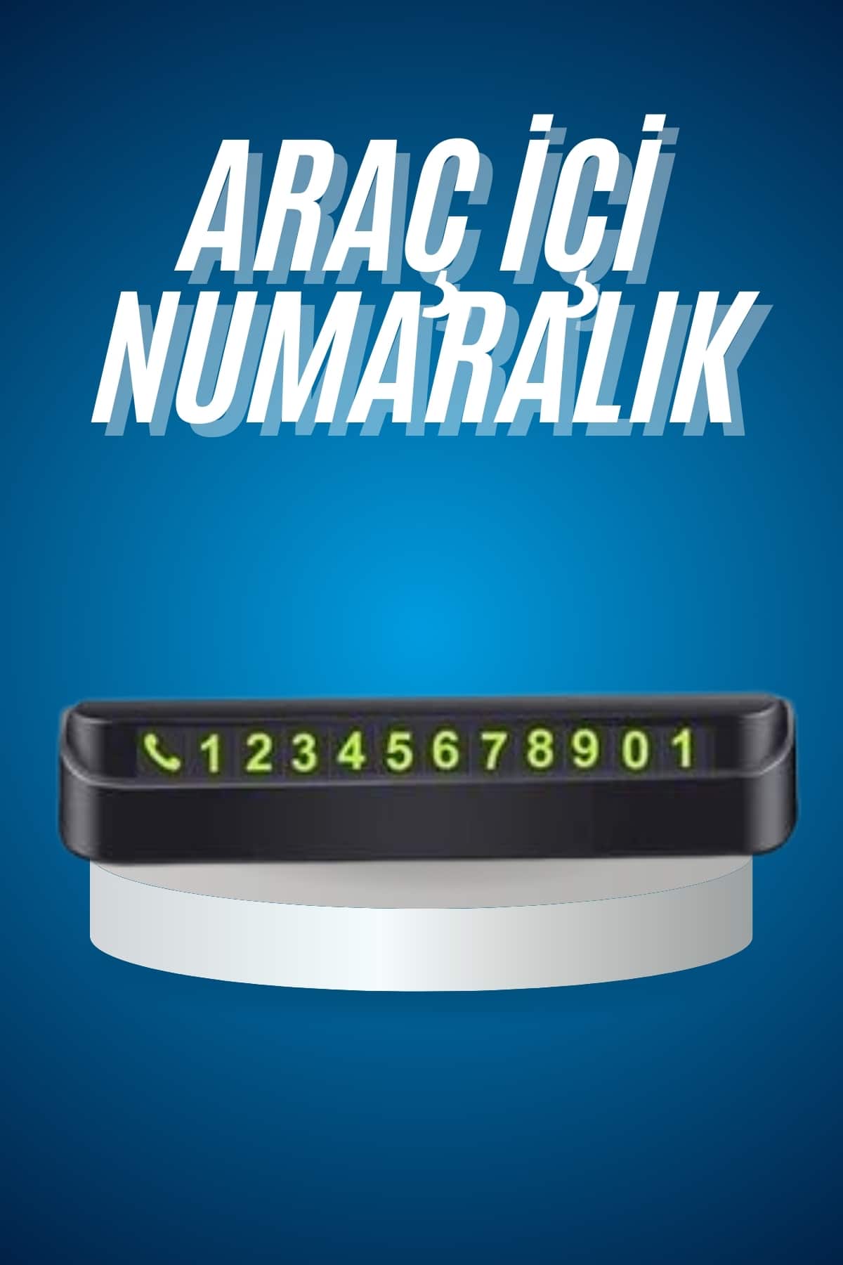 6-101 Araç İçi Numaratör Numaralık Oto Cam Kartı Fosforlu Numaratör - Vipsepet - Görsel 1