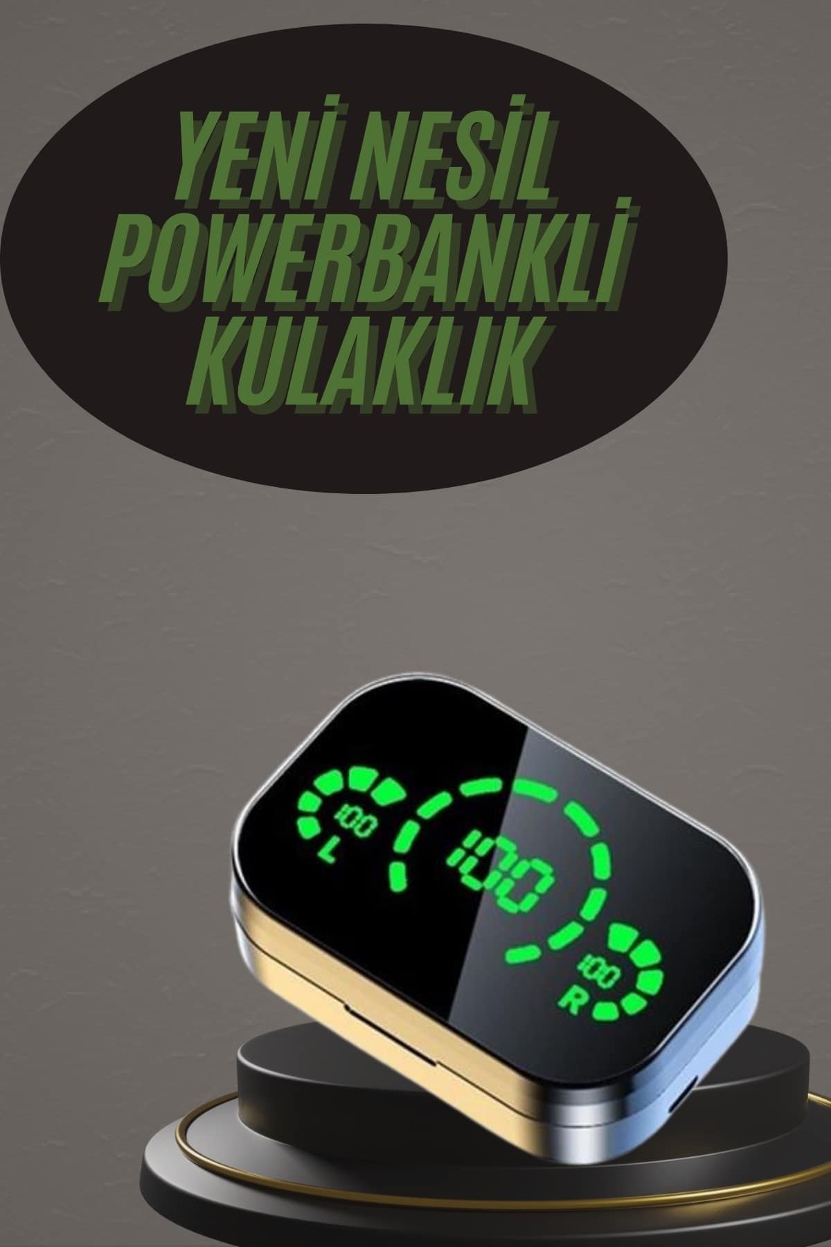 6-103 Kablosuz Bluetooth Kulaklık Çift Telefon Destekli Powerbankli Dijital Göstergeli - vipsepet - Görsel 1