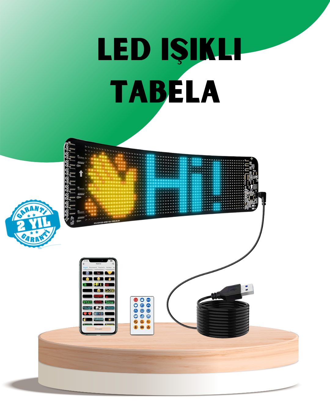6-11 USB Destekli LED Mağaza Tabelası – Renkli RGB Kayan Yazı Paneli - Vipsepet - Görsel 1