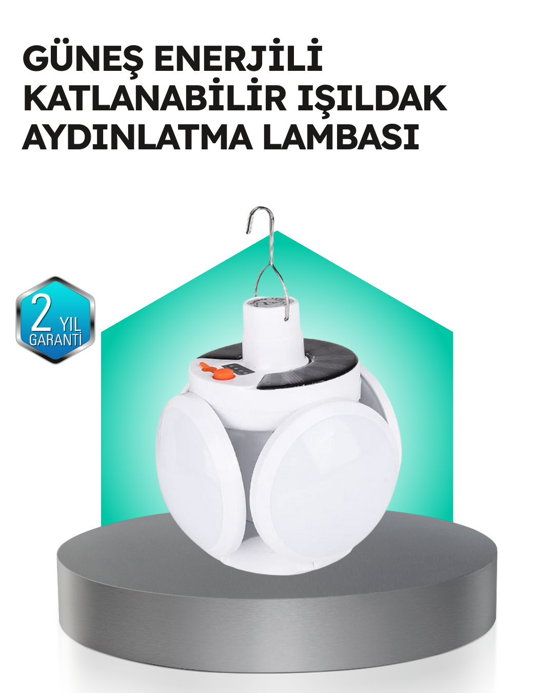 6-120 Pratik Katlanabilir Solar LED Aydınlatma Lambası - Vipsepet - Görsel 1