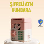Çocuklar İçin Pembe ATM Görünümlü Elektronik Kumbara - Vipsepet