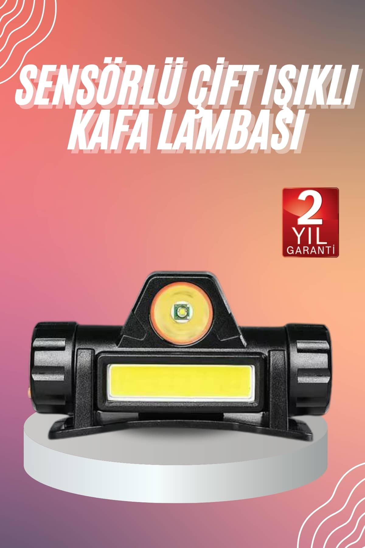 6-128 Kafa Lambası Çalışma Işığı Kafa Feneri Şarjlı Mıknatıslı Fenerli - Vipsepet - Görsel 1