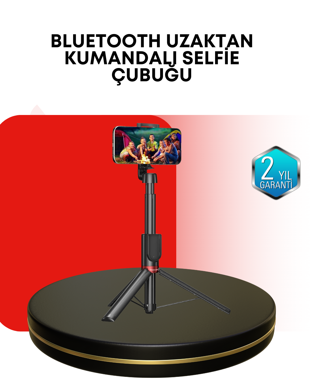 6-151 Dikey ve Yatay Çekim Destekli Selfie Stick Tripod - Vipsepet - Görsel 1