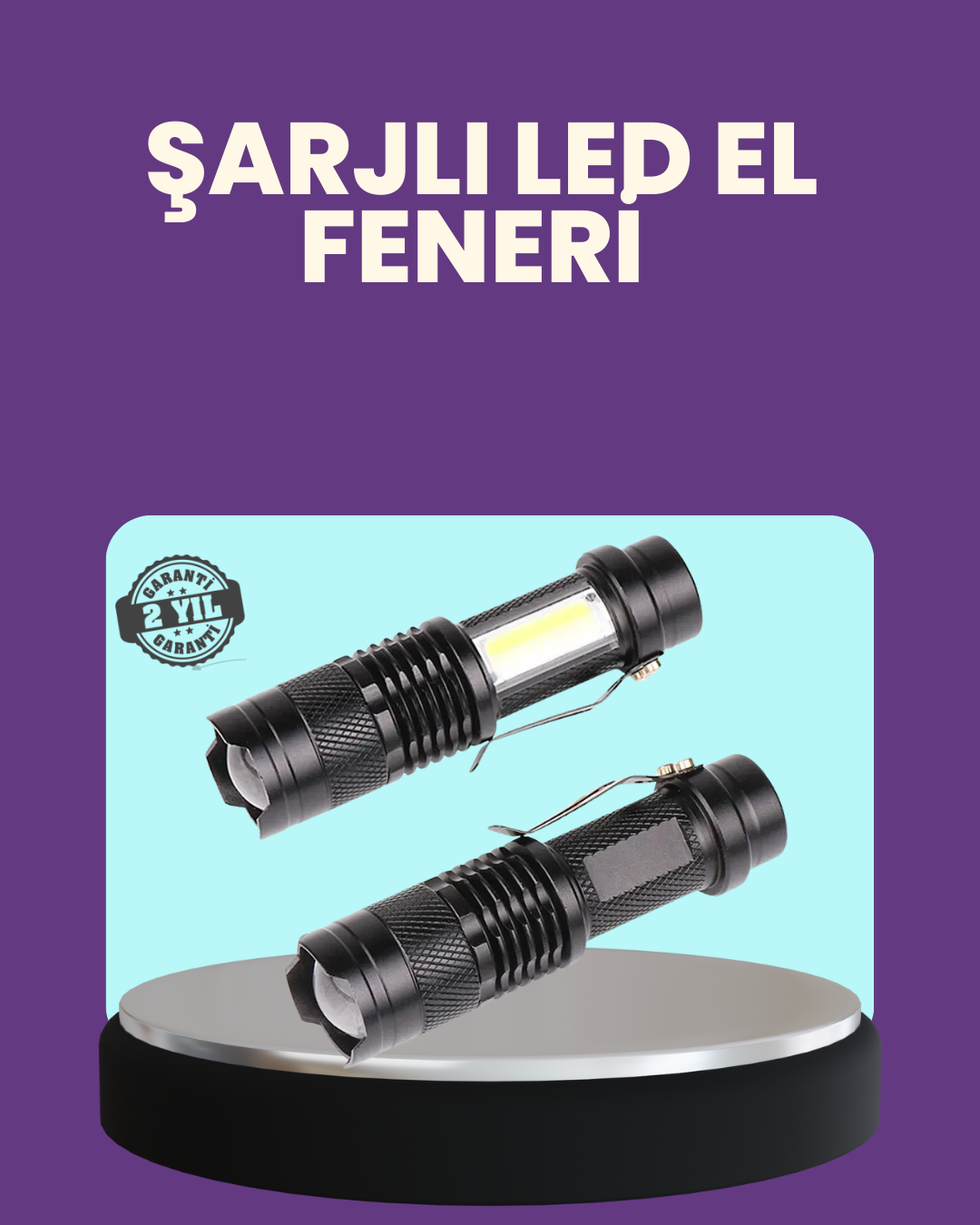 6-155 Suya Dayanıklı 4 Modlu Mini LED El Feneri - Vipsepet - Görsel 1