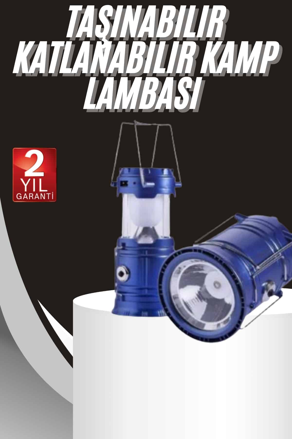 6-158 Kamp Lambası Solar Şarjlı Kızaklı Kamp Feneri Led Lamba Işıldak - Vipsepet - Görsel 1