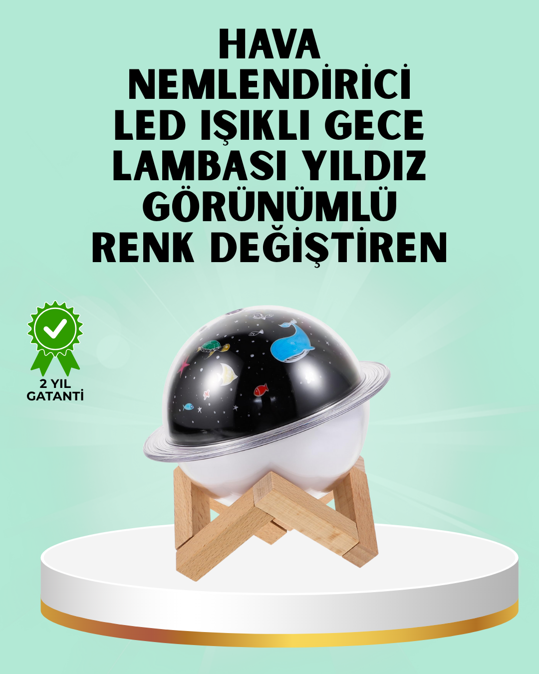 6-16 Projektör ışığı bulunan USB bağlantılı mini aromaterapi destekli hava nemlendirici - Vipsepet - Görsel 1