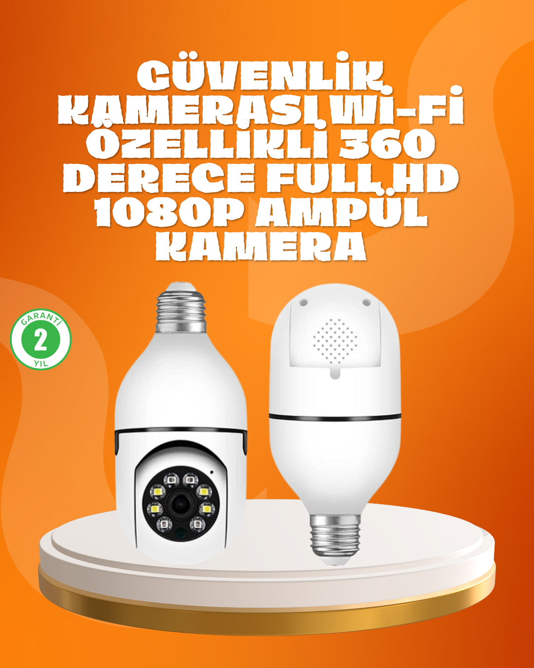 6-16 Tam Karanlıkta Görüntüleme Sağlayan 1080P Ampul Güvenlik Kamerası - Vipsepet - Görsel 1