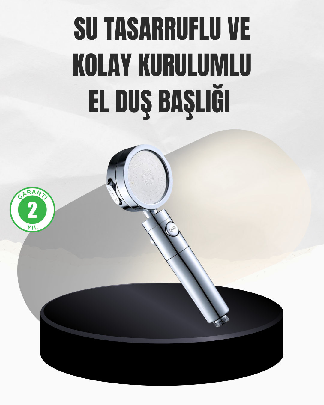 6-173 Kolay Montajlı 3 Modlu Yüksek Basınç Duş Başlığı - Vipsepet - Görsel 1