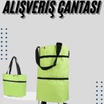 Katlanabilir Tekerlekli Çantalı Çarşı Pazar Arabası Alışveriş Çantası Piknik Çantası - Vipsepet