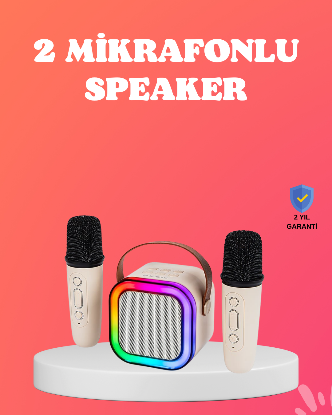 6-19 Bluetooth 5.0 Destekli Kablosuz Karaoke Hoparlör - Vipsepet - Görsel 1