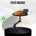 Universal Araç İçi Bardaklık Tepsisi 9 İnç Yemek Alanı ve Telefon Standlı - Vipsepet
