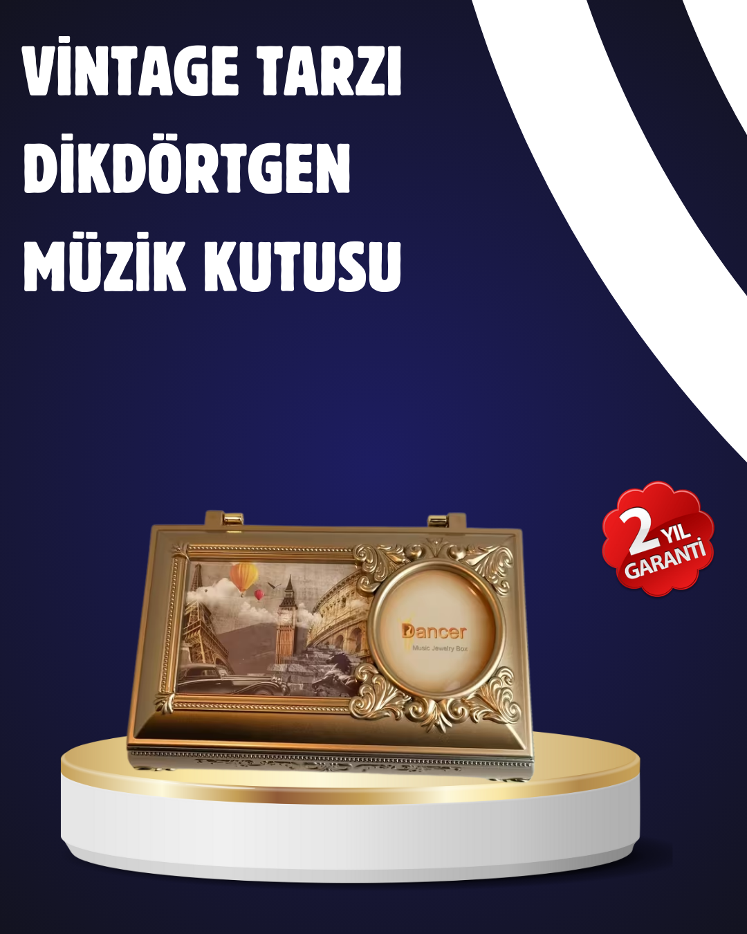 6-25 Piyano Tasarım Müzik Kutusu Balerin Figürü ve Takı Bölmeli - Vipsepet - Görsel 1