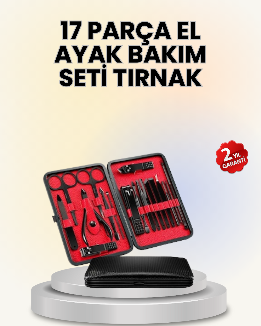 6-26 17 Parçalık Deri Kaplamalı Manikür Seti - Vipsepet - Görsel 1
