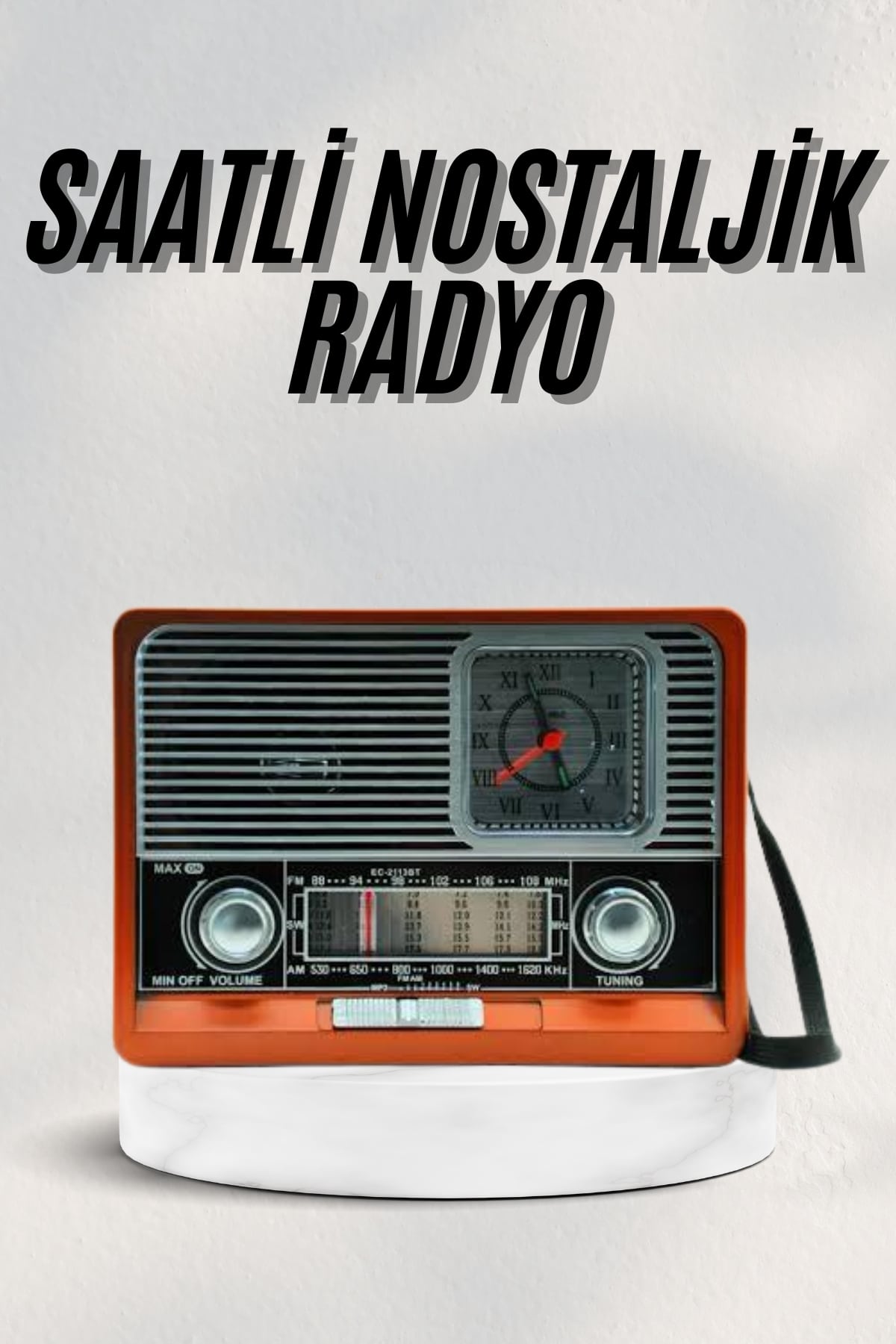 6-26 Vintage Nostaljik Radyo AUX USB SD Kart Girişli Şarjlı Bluetooth Bağlantılı - Vipsepet - Görsel 1