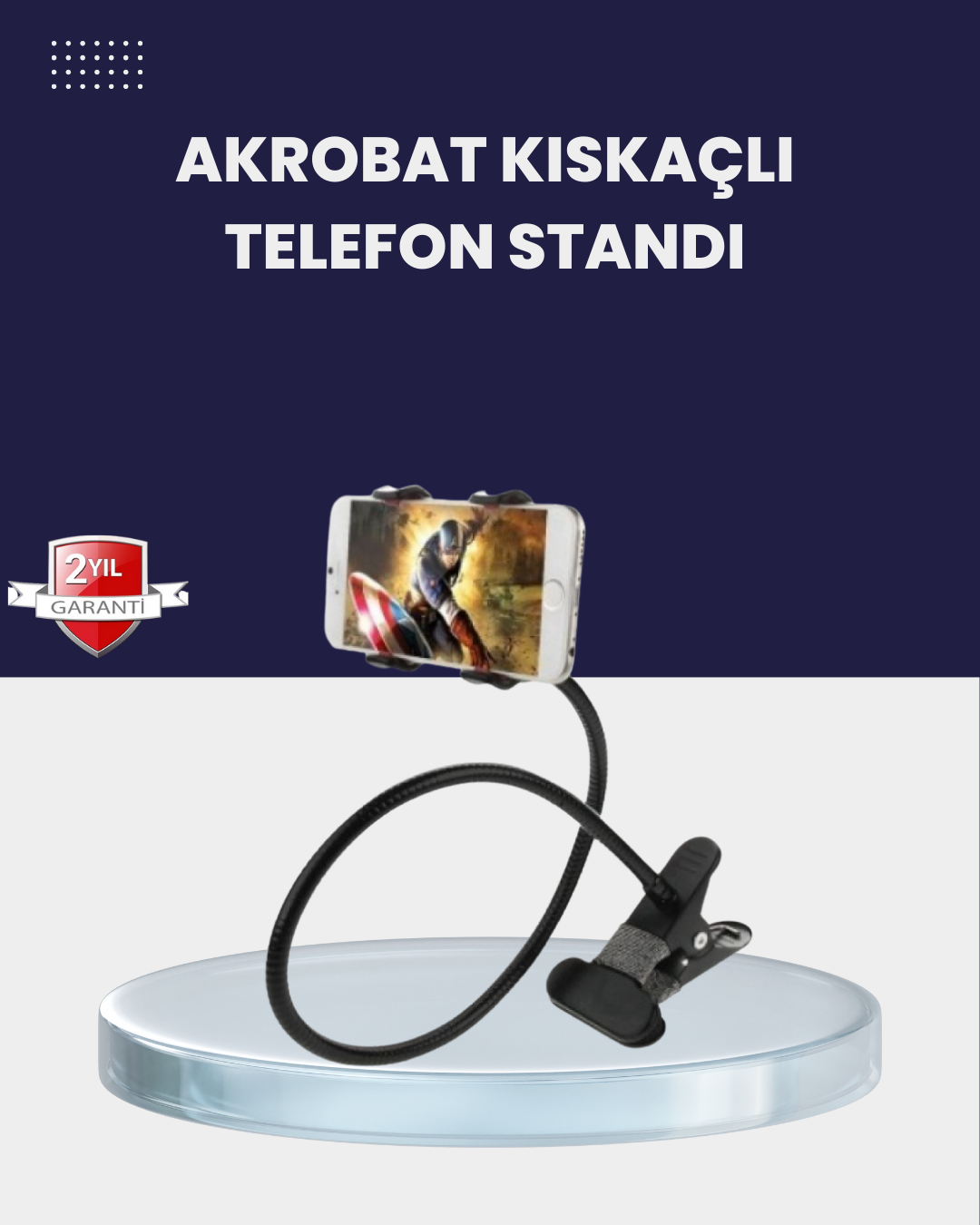 6-27 Güçlü Mandallı Akrobat Telefon Tutucu Masa Araç Uyumlu - Vipsepet - Görsel 1