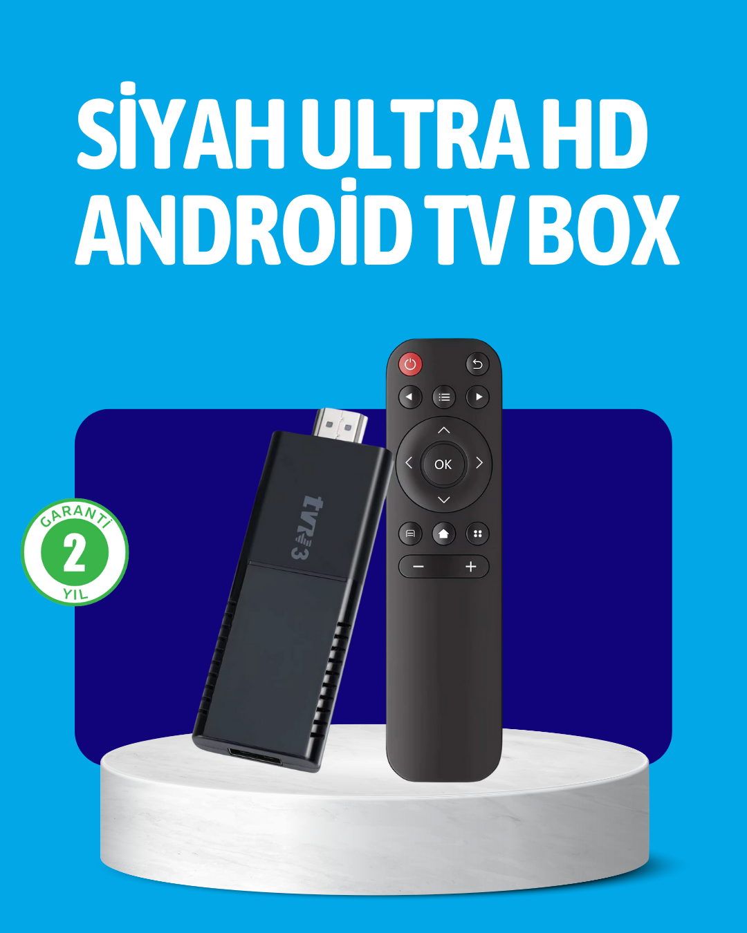 6-3 Android TV Stick 2GB RAM 16GB Depolama Kapasiteli - Vipsepet - Görsel 1