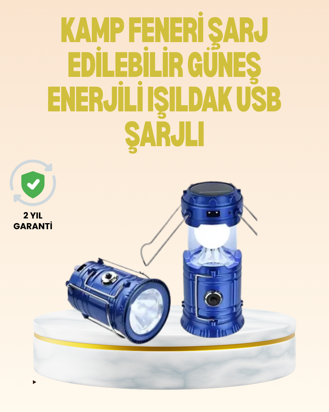 6-32 Katlanabilir USB Çıkışlı Kamp Feneri – Şarj Edilebilir, Dayanıklı ve Çok Fonksiyonlu - Vipsepet - Görsel 1