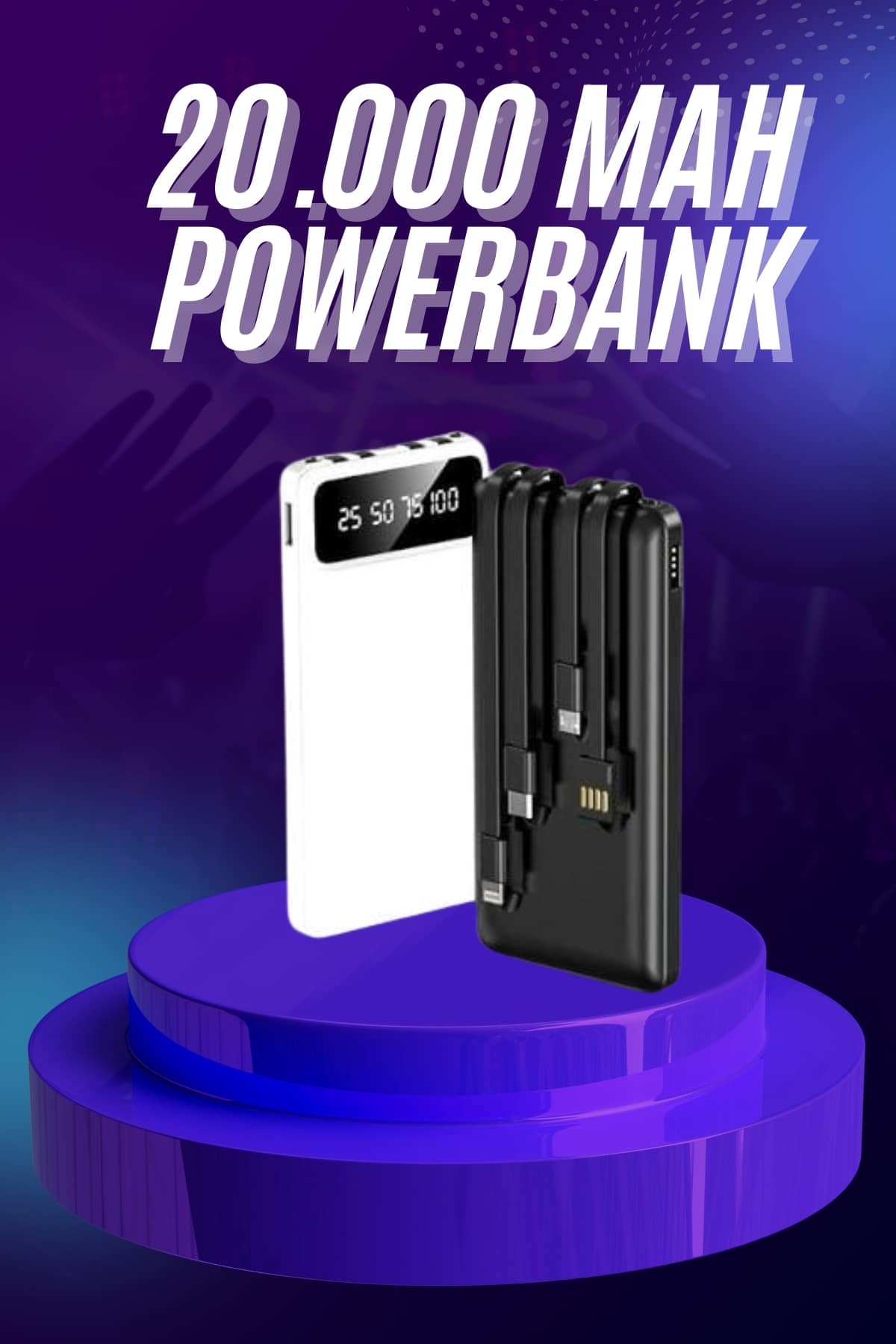 6-36 Powerbank 20.000 MAH Hızlı Şarj Özellikli Taşınabilir USB Girişli - vipsepet - Görsel 1