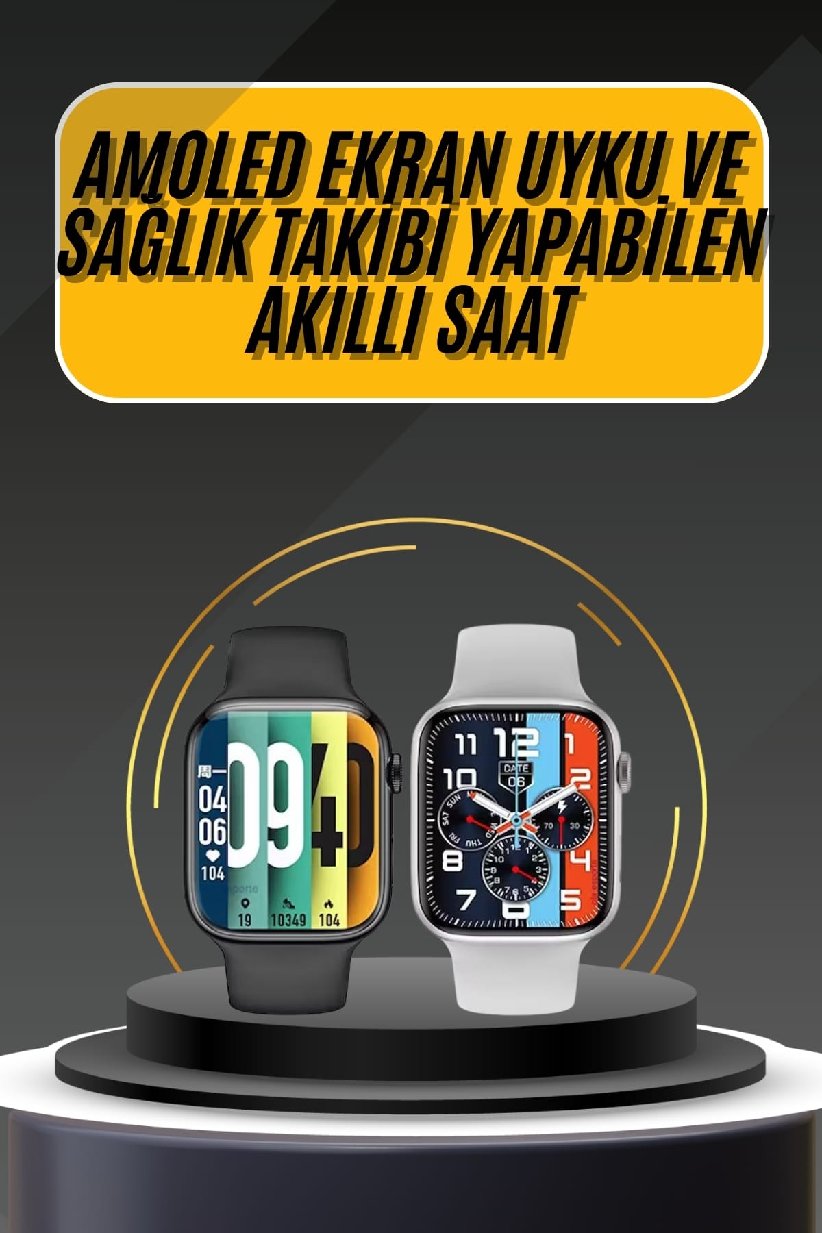 6-39 Akıllı Saat Yeni Nesil Android ve İOS Uyumlu Titreşim Modlu Alarm Kronometre - Vipsepet - Görsel 1