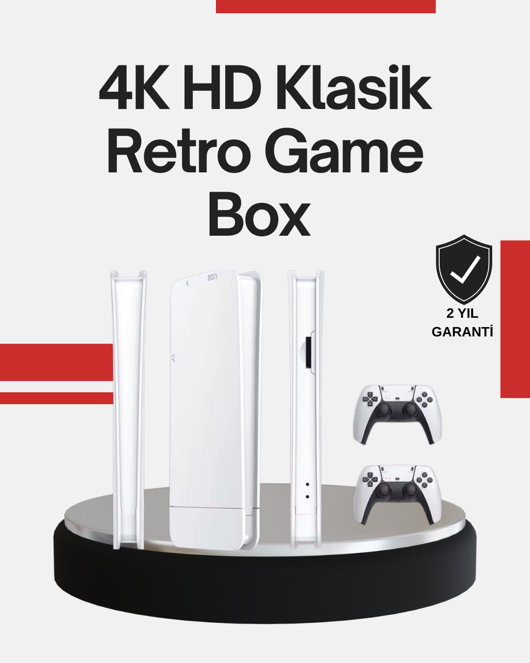 6-43 2 Kollu Kablosuz 4K TV Uyumlu Klasik Oyun Konsolu - Vipsepet - Görsel 1