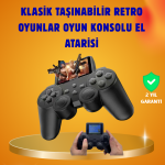Çocuklar ve Yetişkinler İçin Uygun 500 Oyunlu Taşınabilir Mini Retro El Konsolu - Vipsepet