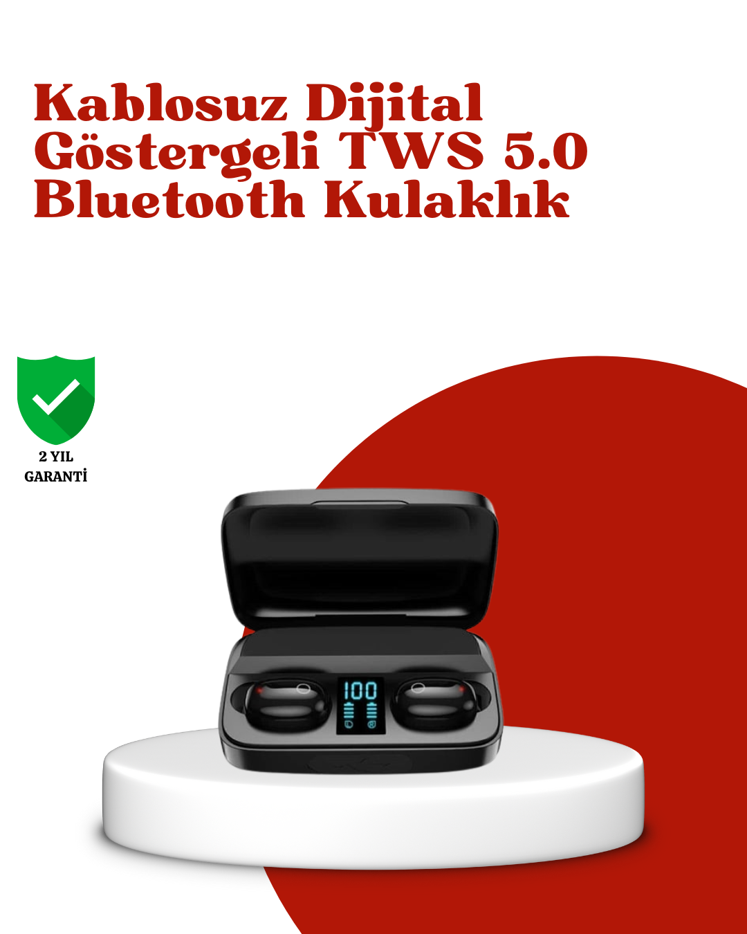 6-45 Dokunmatik Kontrollü ABS Malzemeli Bluetooth Kulaklık + Yüksek Kapasiteli Kutu - vipsepet - Görsel 1
