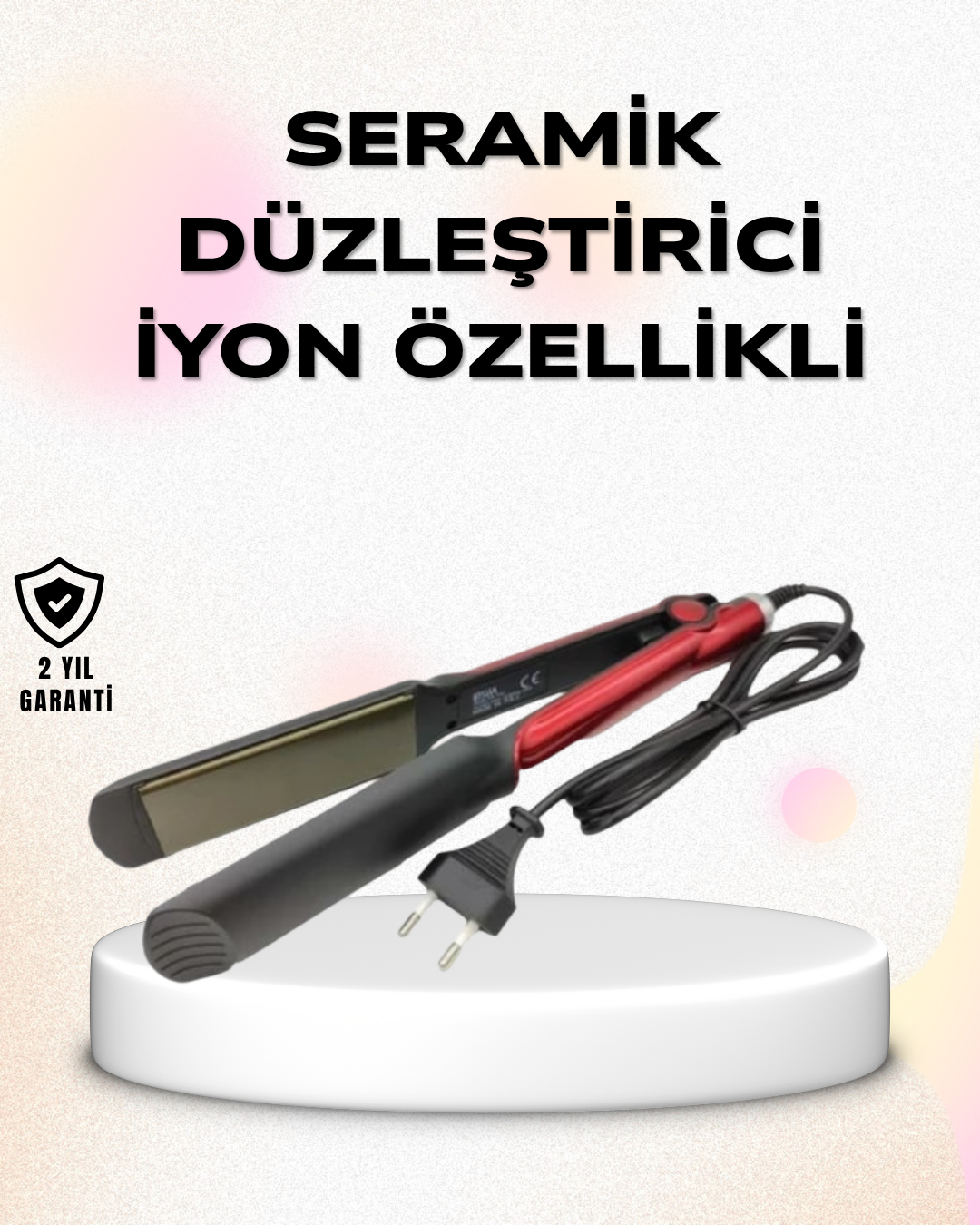 6-47 Profesyonel Titanyum Saç Düzleştirici – Ayarlanabilir Isı ve Hızlı Isınma Özellikli - Vipsepet - Görsel 1
