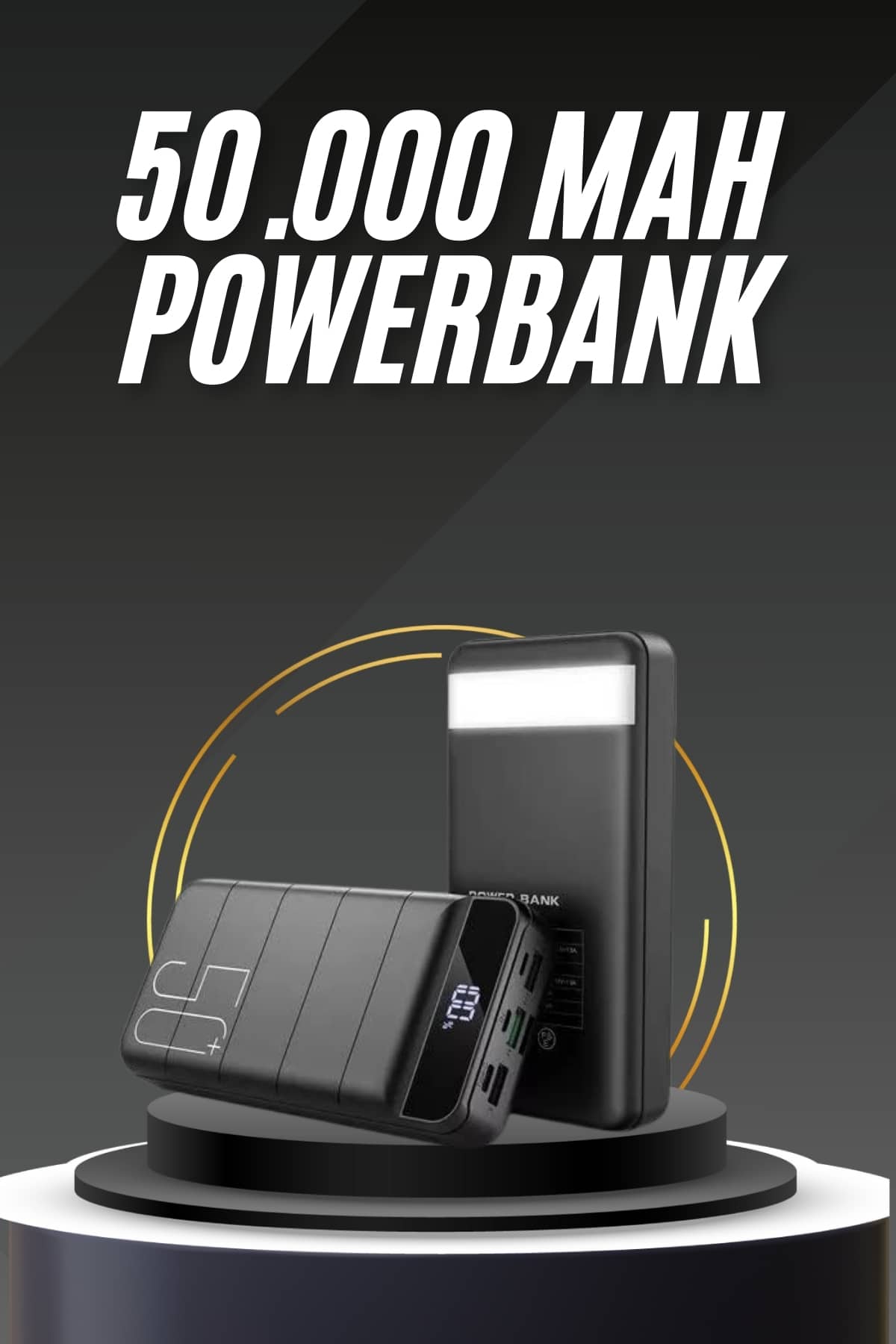 6-48 50.000 Mah Led Dijital Göstergeli USB Çıkışı Powerbank - vipsepet - Görsel 1