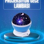 Yıldızlı Gece Lambası Mor Projeksiyon Görünümlü Masa Lambası Renk Değiştirebilen - Vipsepet