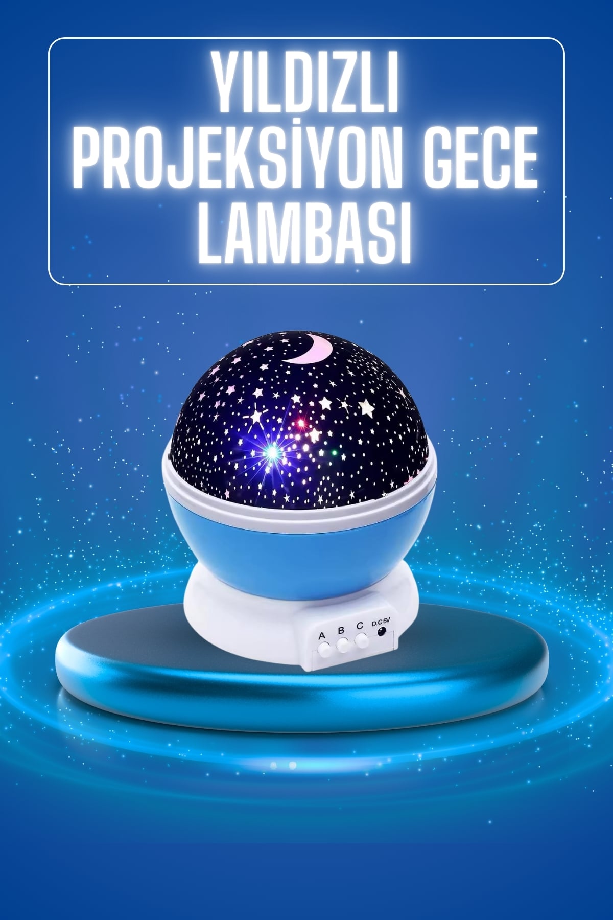 6-5 Yıldızlı Gece Lambası Mor Projeksiyon Görünümlü Masa Lambası Renk Değiştirebilen - Vipsepet - Görsel 1