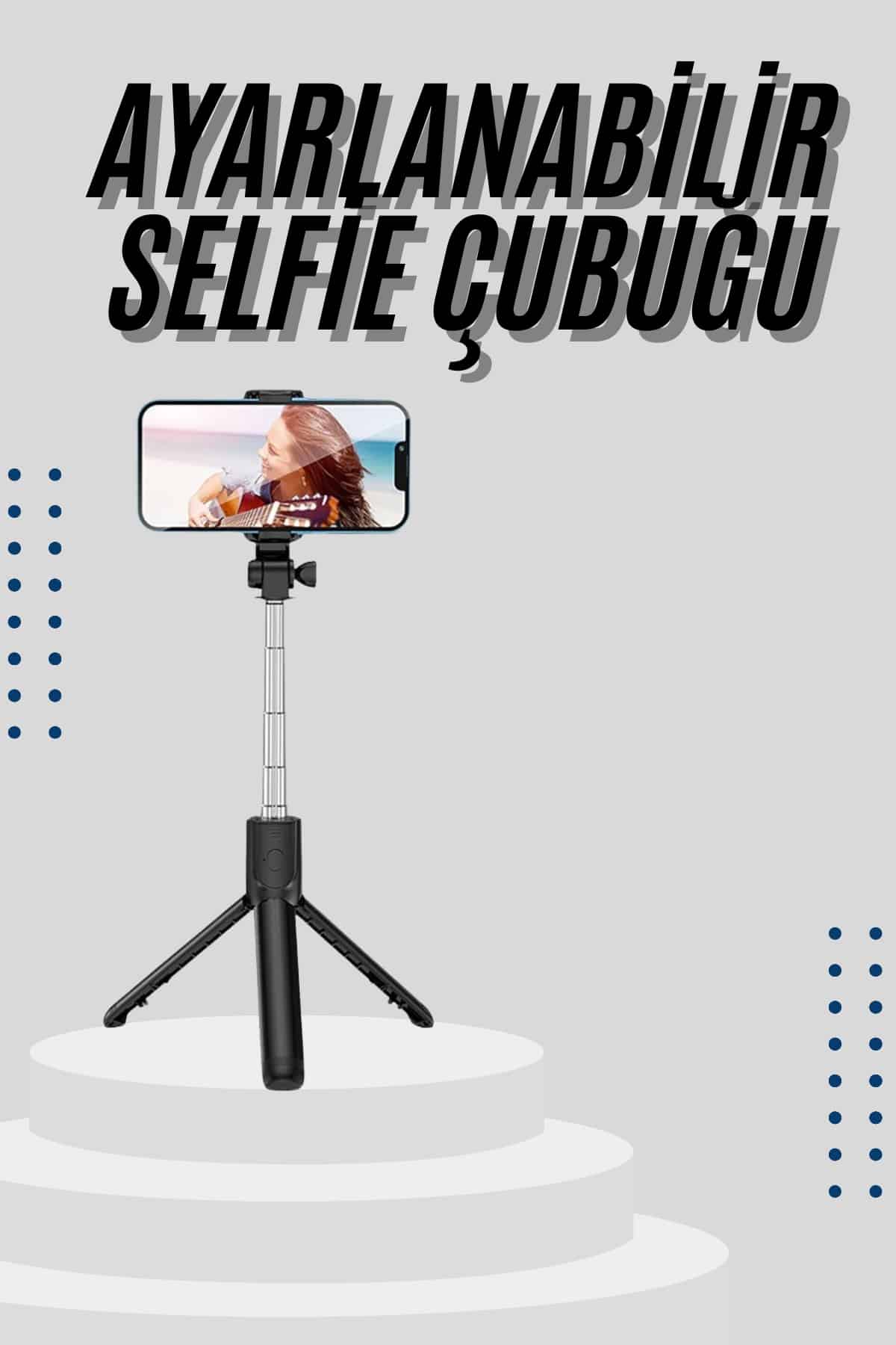 6-50 Tripod Selfie Çubuğu Bluetooth Kumandalı Kablosuz Led Işıklı - Vipsepet - Görsel 1
