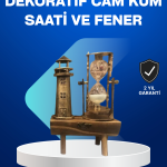 Deniz Feneri Tasarımlı Ahşap Kum Saati – Retro Masa Aksesuarı - Vipsepet