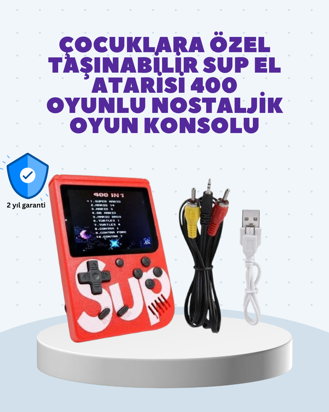 6-52 Şarjlı Taşınabilir El Oyun Konsolu 400 Oyun - Vipsepet - Görsel 1