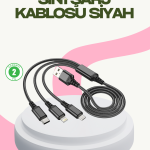 Hızlı Şarj Destekli Çoklu Şarj Kablosu – Seyahat ve Günlük Kullanım - Vipsepet