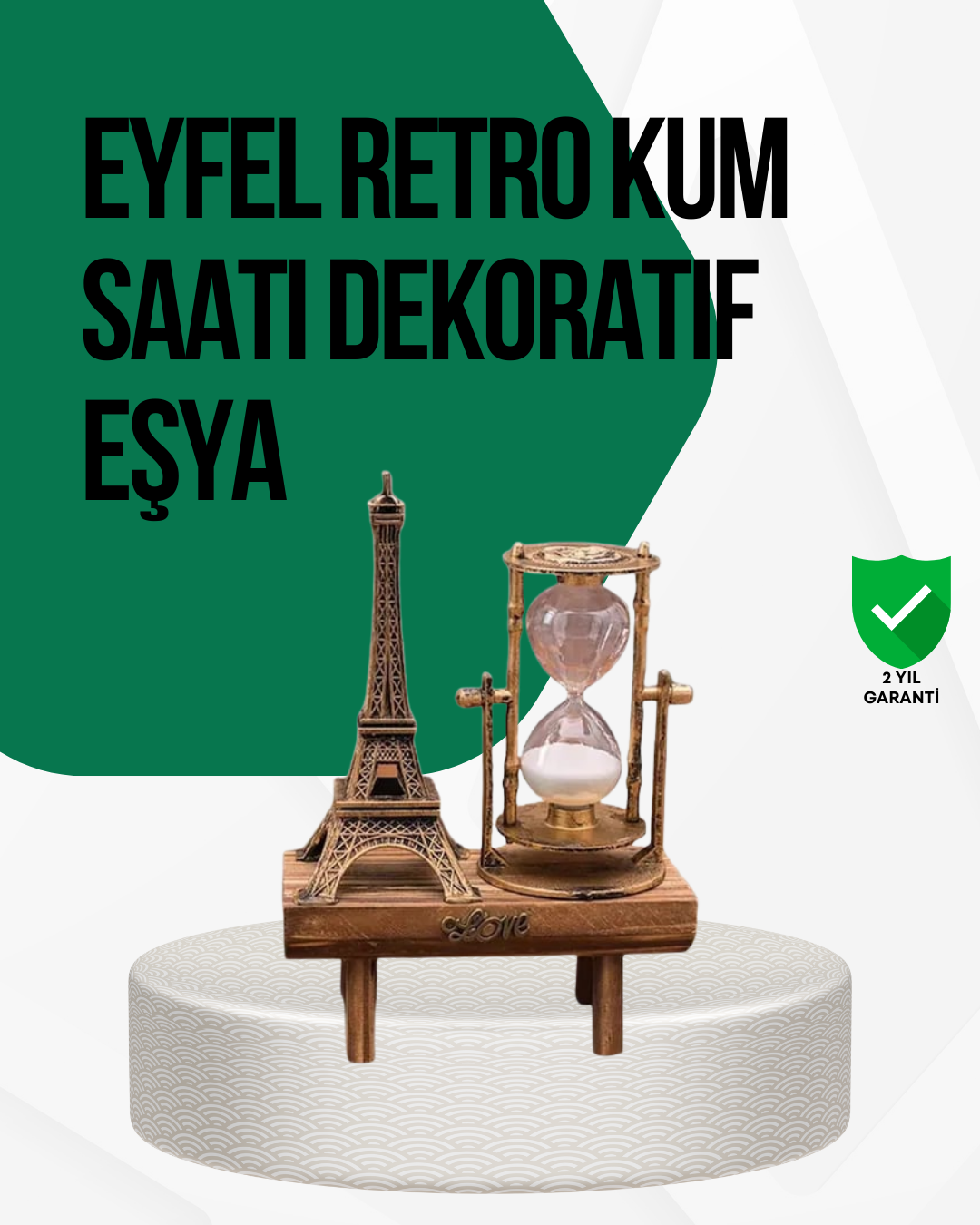 6-53 Ahşap Kum Saati – Vintage Tasarımlı Masa Dekoru - Vipsepet - Görsel 1