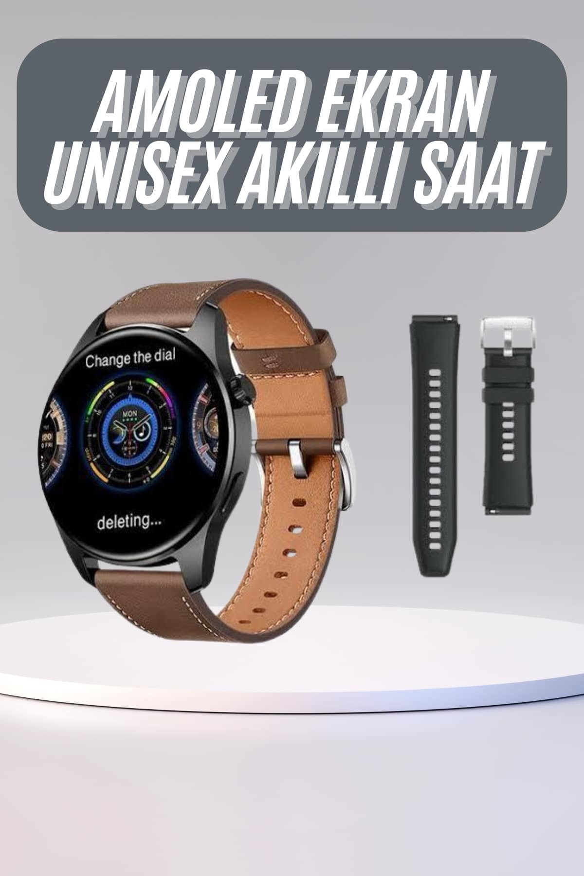 6-53 Yuvarlak Kasa 46mm Akıllı Saat Android Ve IOS Uyumlu Uyku ve Sağlık Takibi - Vipsepet - Görsel 1