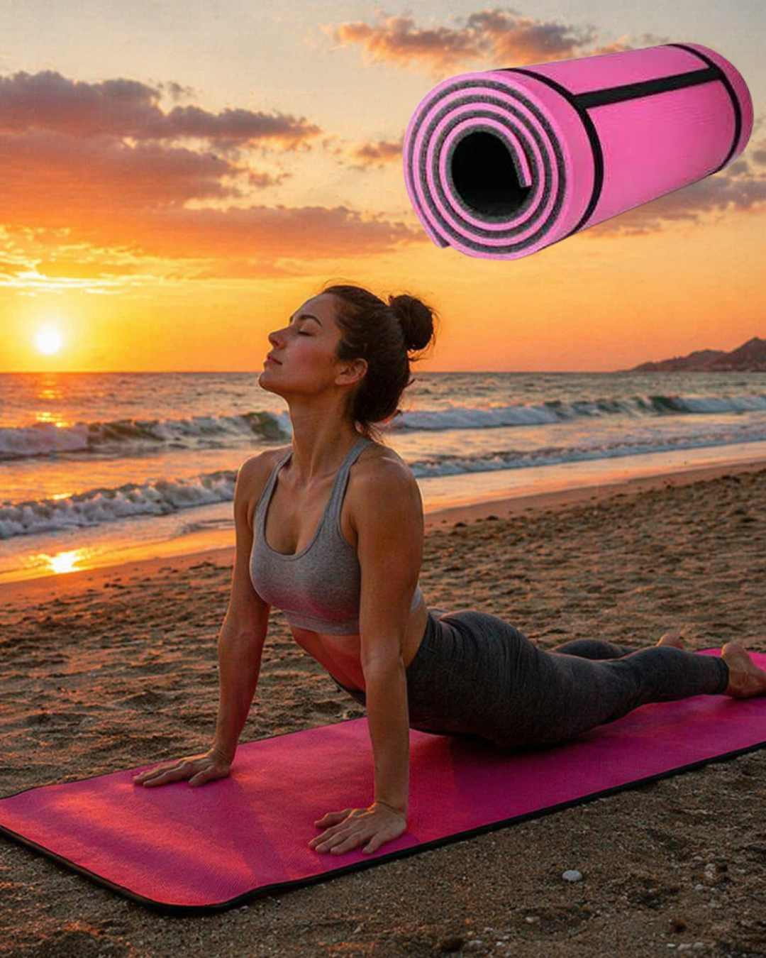 6-56 10MM YOGA MATI PEMBE - Vipsepet - Görsel 1