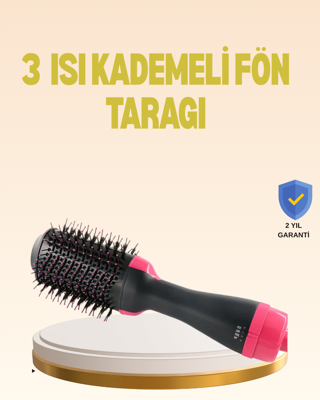 6-59 3 Isı Kademeli 1200W Saç Şekillendirme Fırçası. - Vipsepet - Görsel 1