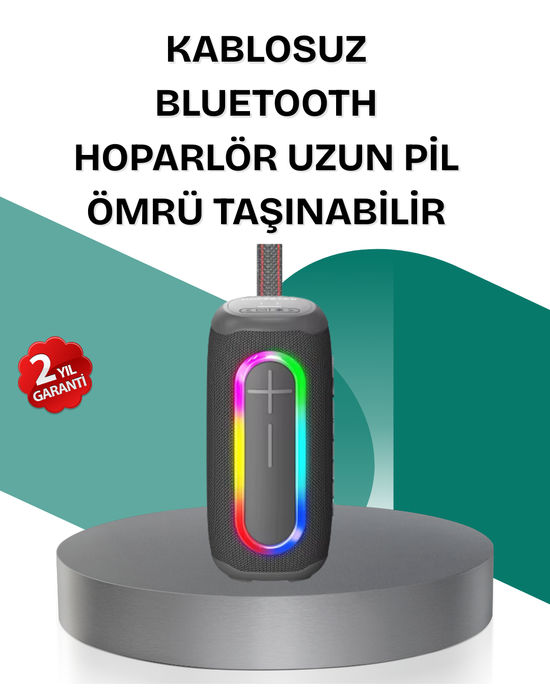 6-61 Renkli LED Işıklı Kablosuz Hoparlör IP67 Sertifikalı - Vipsepet - Görsel 1