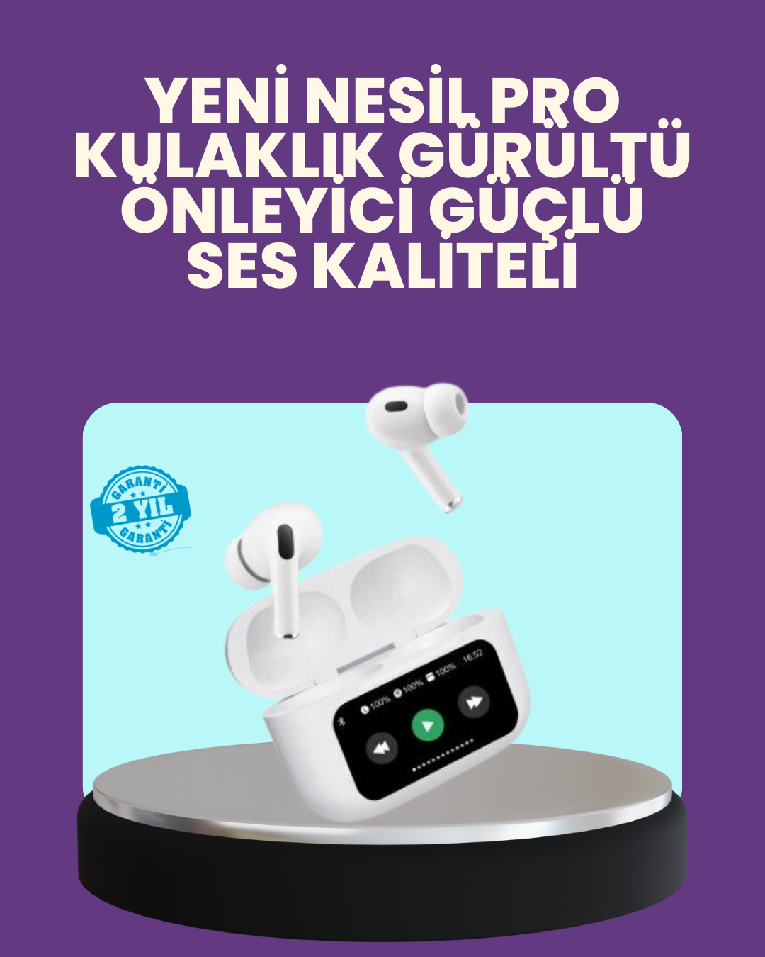 6-64 Tüm Telefonlarla Uyumlu ANC Özellikli Dokunmatik Bluetooth Kulaklık - vipsepet - Görsel 1
