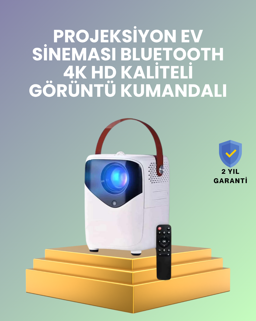 6-64 Hafif ve Taşınabilir Projektör – 750 Gram Ağırlıkla Mobil Kullanıma Uygun - Vipsepet - Görsel 1