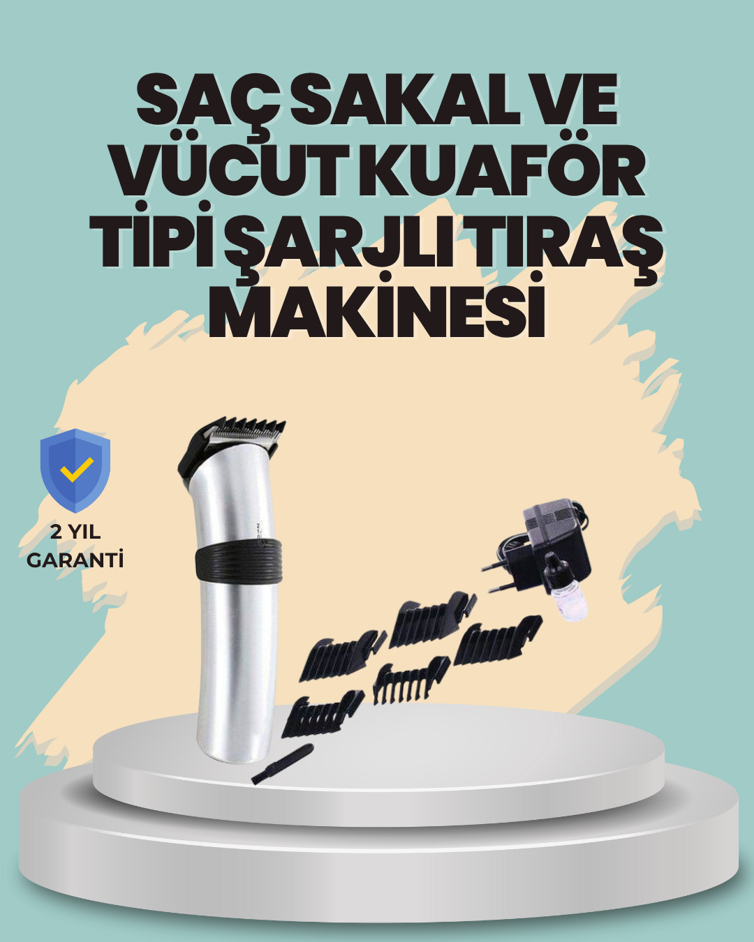 6-67 Profesyonel Erkek Tıraş Makinesi – Kablosuz, Paslanmaz Bıçaklı ve Tam Aksesuar - vipsepet - Görsel 1