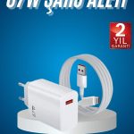 Hızlı Şarj Aleti Adaptörü Kablo Seti 67W Uzun Ömürlü Beyaz - Vipsepet