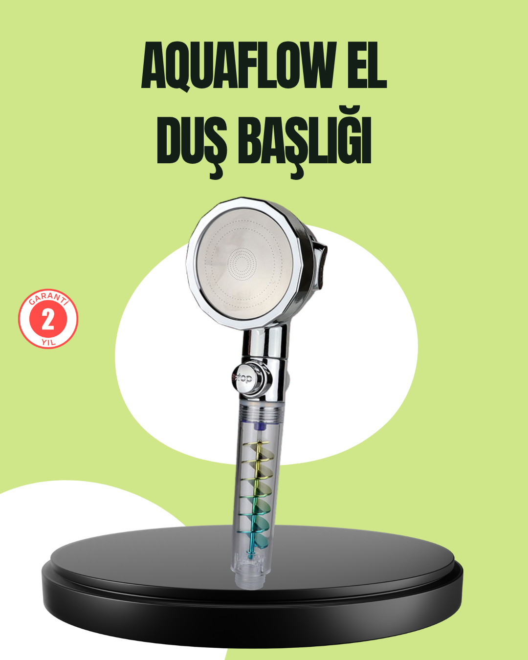 6-8 Basınçlı El Duşu Başlığı – Döner Pervaneli, Göz Kamaştıran Yağmur Etkisi - Vipsepet - Görsel 1