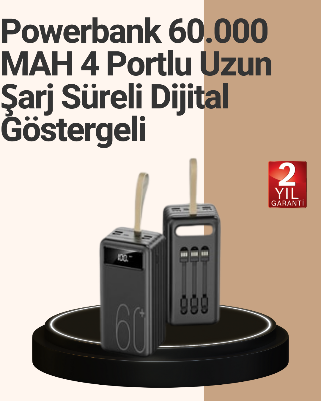 6-82 Güvenlik Korumalı Hızlı Şarj Özellikli Powerbank - vipsepet - Görsel 1