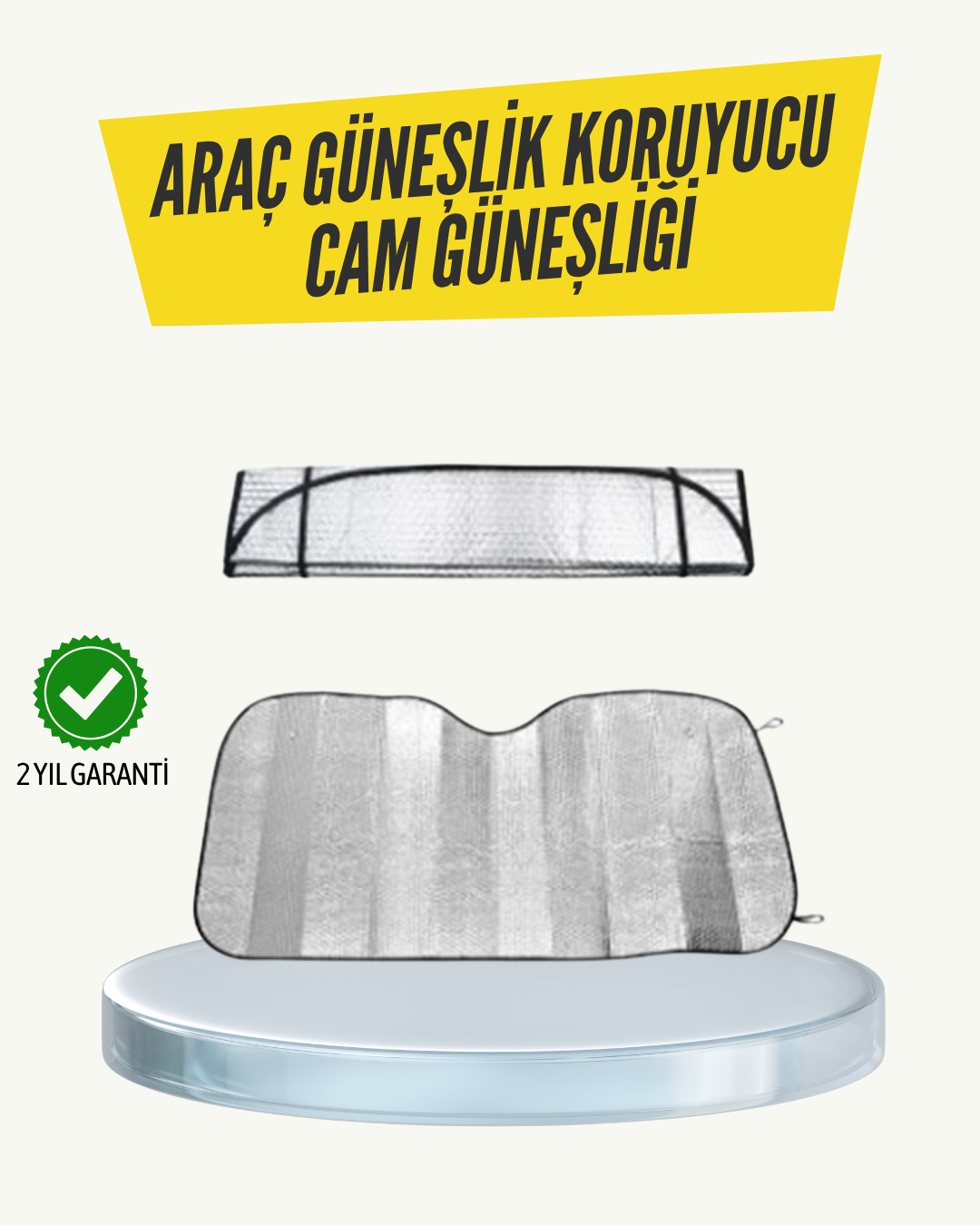 6-85 Metalize Reflektörlü Katlanabilir Araç Güneşliği – Yüksek Performanslı Isı ve UV Koruması - vipsepet - Görsel 1